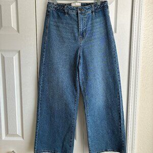 Habitual Braided Waist Wide Leg Jeans Women's 4 Inseam 25.5 Inches High Waist